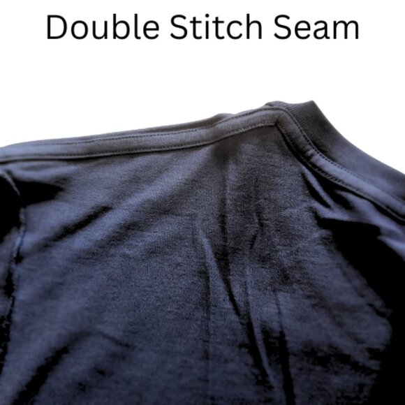 Poe Spirits NWT 100% Quality Cotton Blue Sage Tan Double Stitch Tee - Picture 7 of 10